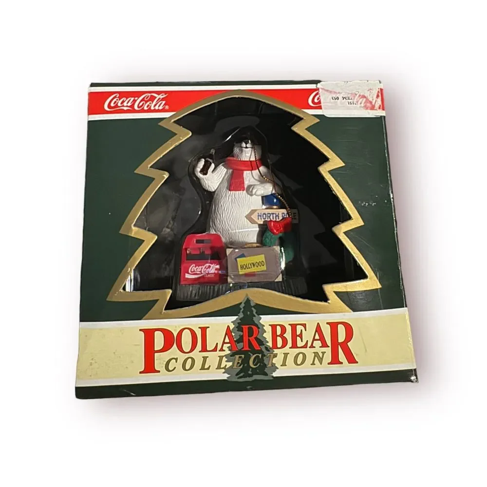 Coca-Cola Polar Bear Collection Christmas‎ Ornament Set Of 8 1995 NIB with Plush - Picture 8 of 12